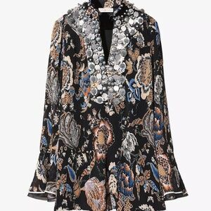 Tory Burch Dominique Tunic Blouse Top Midnight Happy Times  Embellished 4